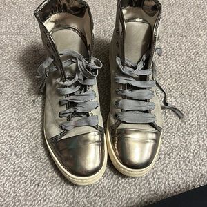 LANVIN PARIS high tops women’s metallic & grey. I wear an 7.5/8.